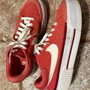 Women’s Nike Crimson and Ivory Athletic Shoes